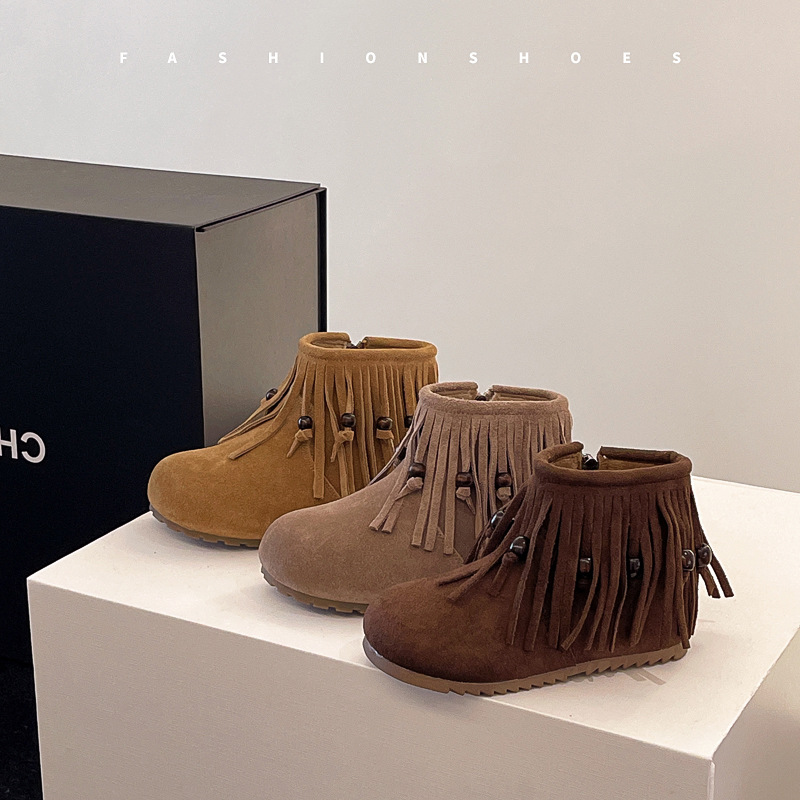 Kids Ethnic Fashion - Fashion Retro Girl Tassel Ankle Boots