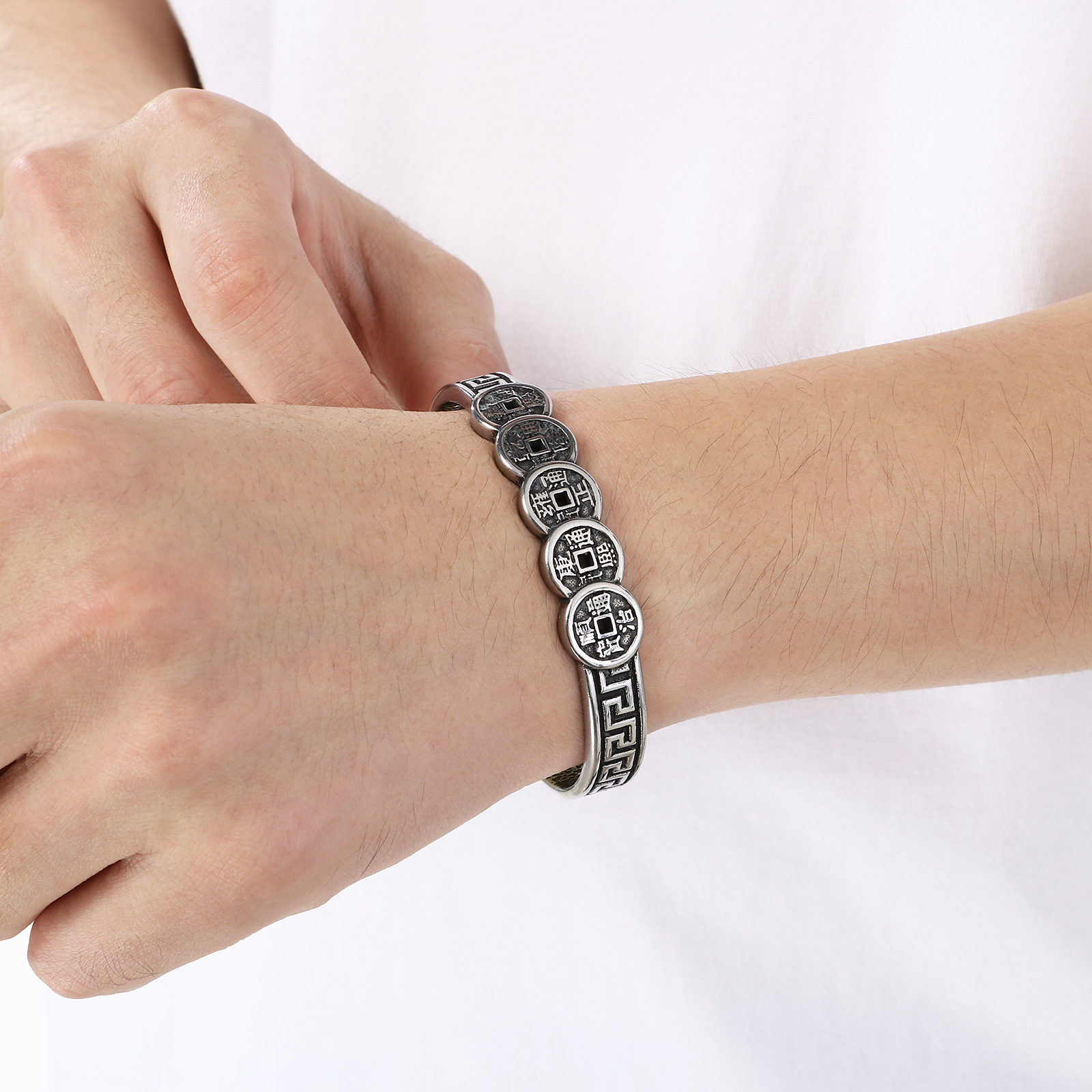 Vintage Stainless Steel Cuff B - Ethnic Fashion Co In recension och pris