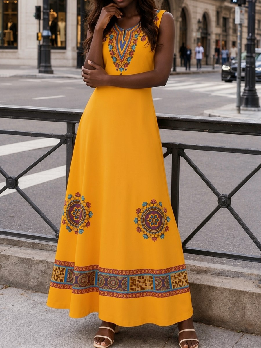 Women's African Print Maxi Dre - Ethnic Boho Fashion recension och pris