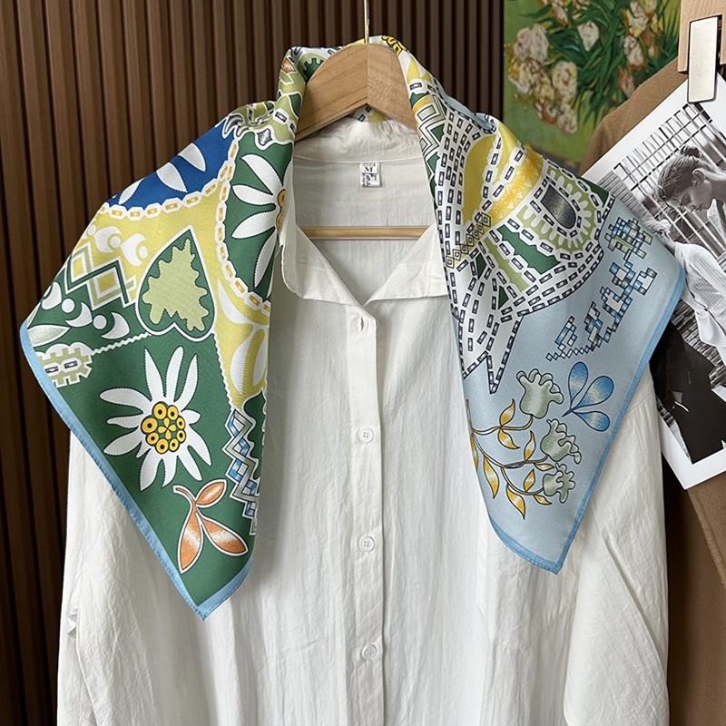 Green Boho Horse Square Scarf  - Ethnic Boho Fashion recension och pris