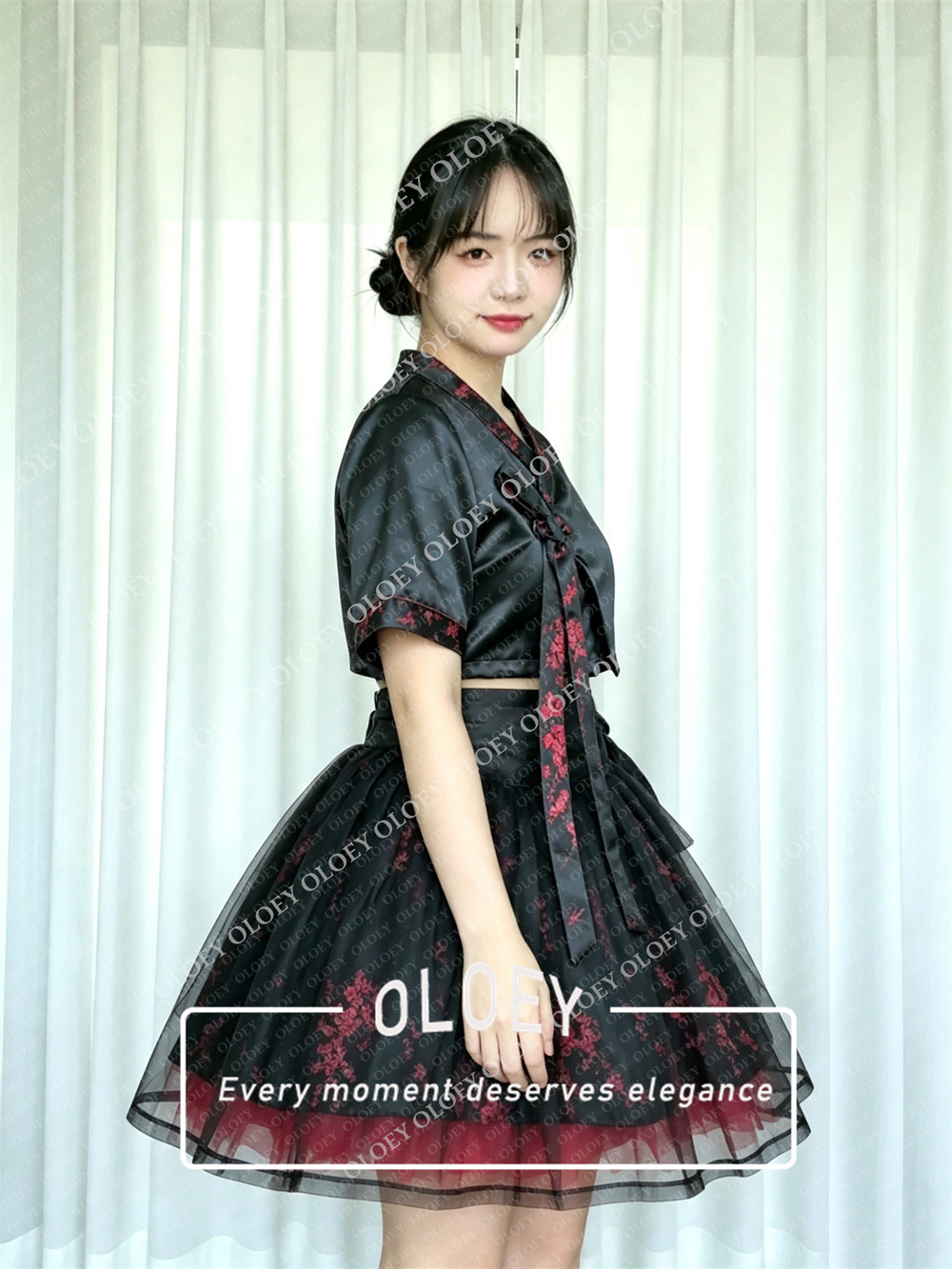 OLOEY Modern Black Short Conce - Hanbok Modern Set recension och pris