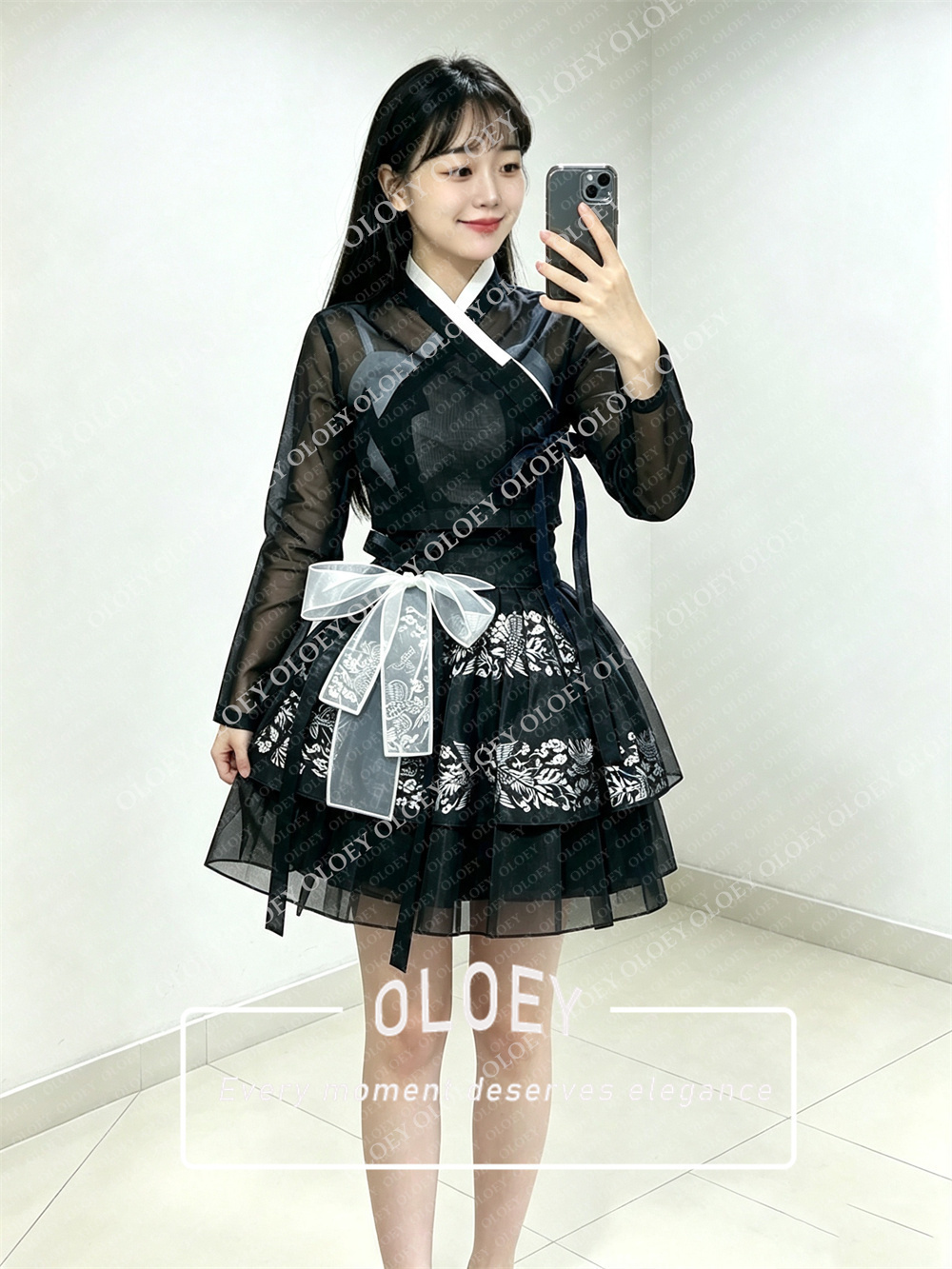 OLOEY Modern Black Short Conce - Hanbok Modern Set recension och pris
